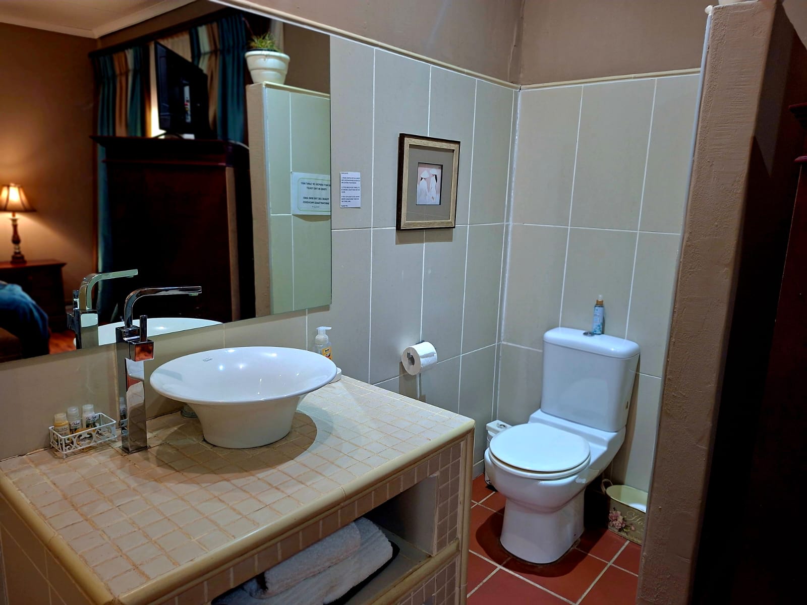 Bathroom vanity in the Sage Suite